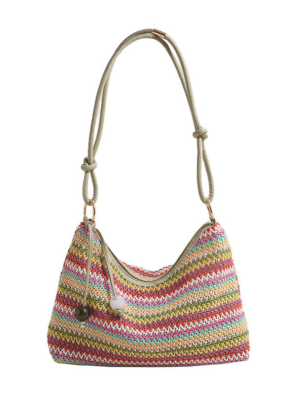 Contrast Color Woven Fashion Crossbody Bag-CALLISTARI