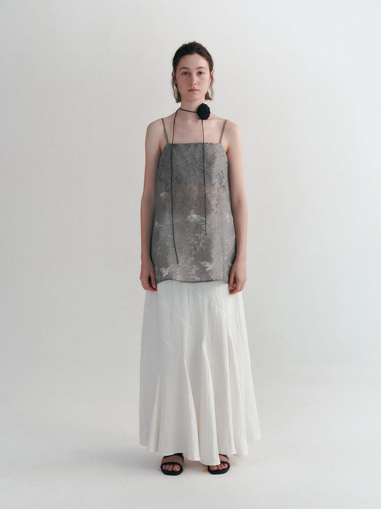 Hollow Out Embroidered Cami Top-CALLISTARI