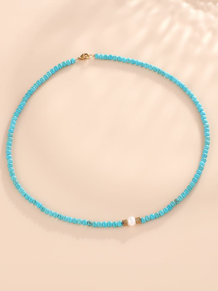 Turquoise & Pearl Necklace-CALLISTARI