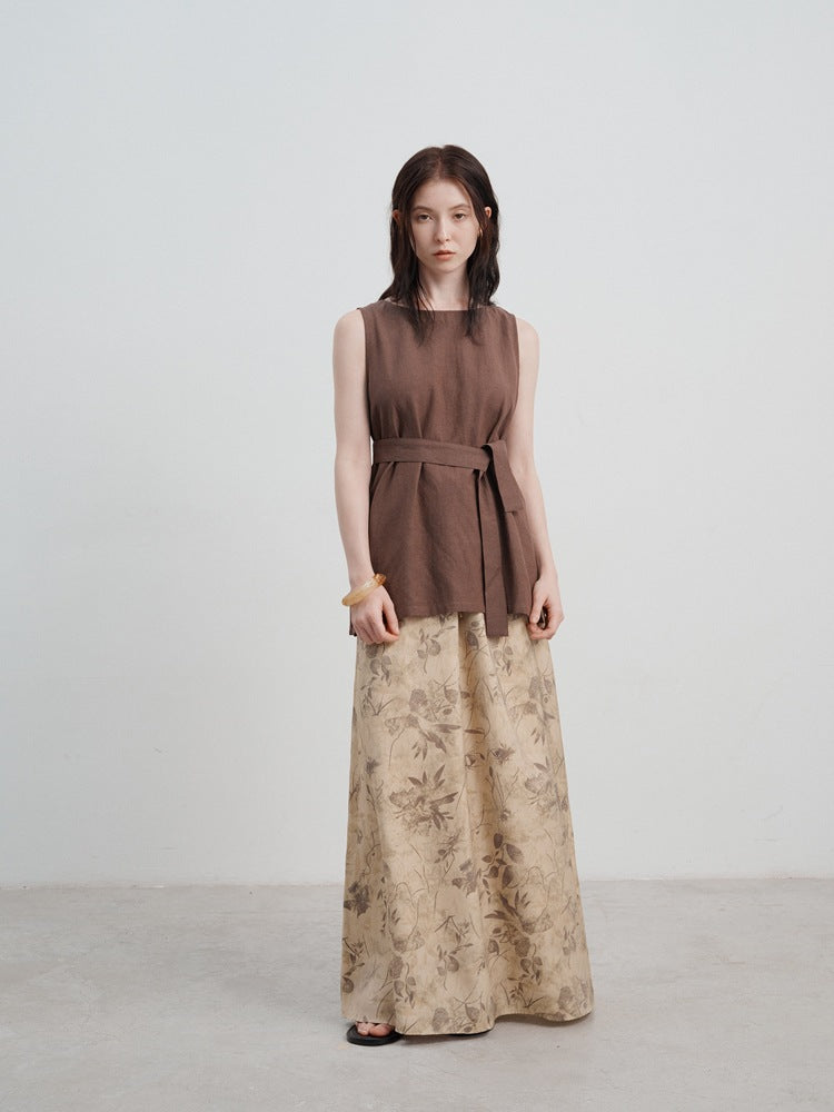 Casual Cotton-Linen Loose Sleeveless Tank-CALLISTARI