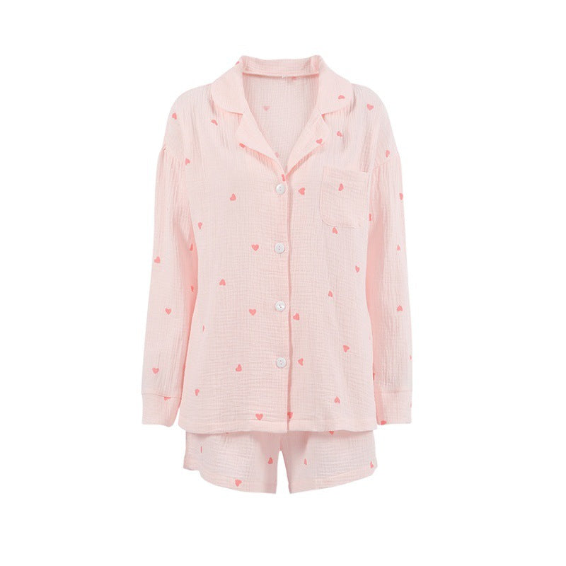 Fashion Heart Printing Pajamas Two-piece Casual-CALLISTARI