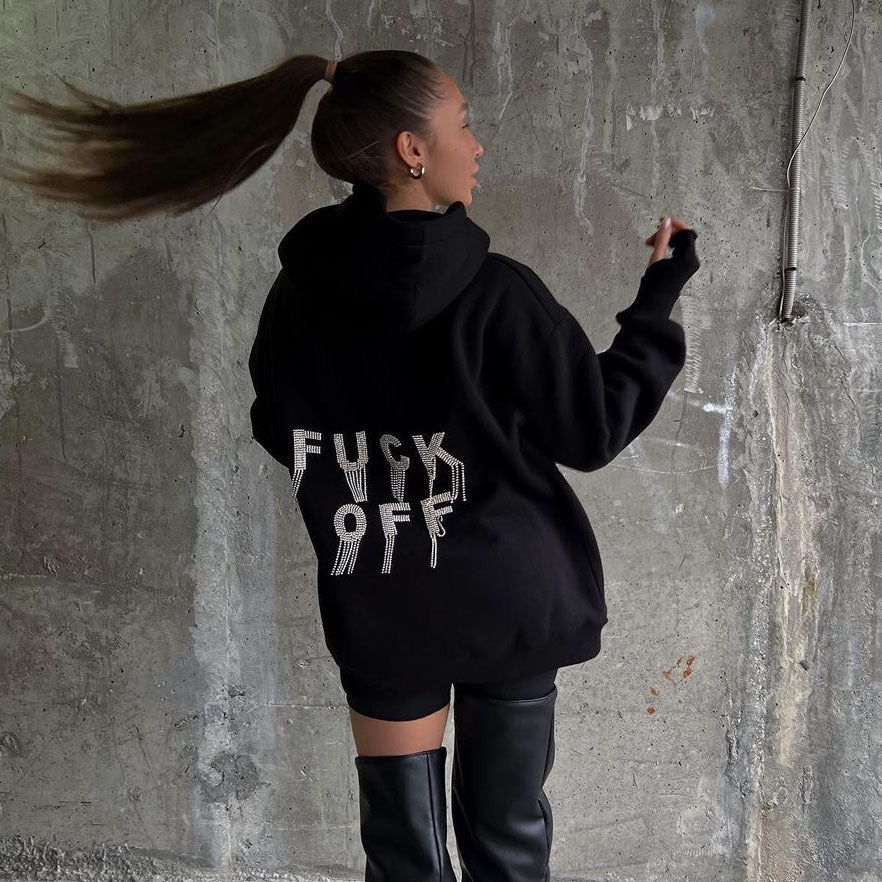 Letters Printed Tassel Casual Hoodie-CALLISTARI
