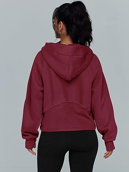 Casual Half Zipper Velvet Sweatshirt Hoodie-CALLISTARI