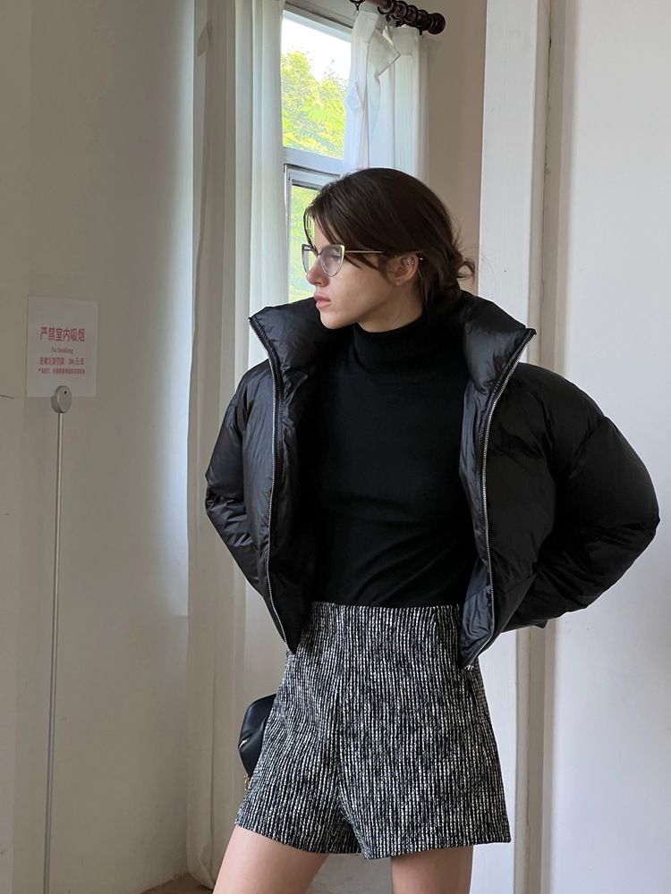 Casual High-Waisted Tweed Shorts-CALLISTARI