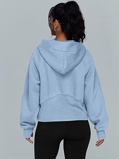 Casual Half Zipper Velvet Sweatshirt Hoodie-CALLISTARI