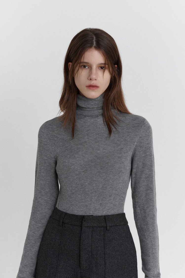 Wool Stretch Slim-Fit Turtleneck Sweater-CALLISTARI
