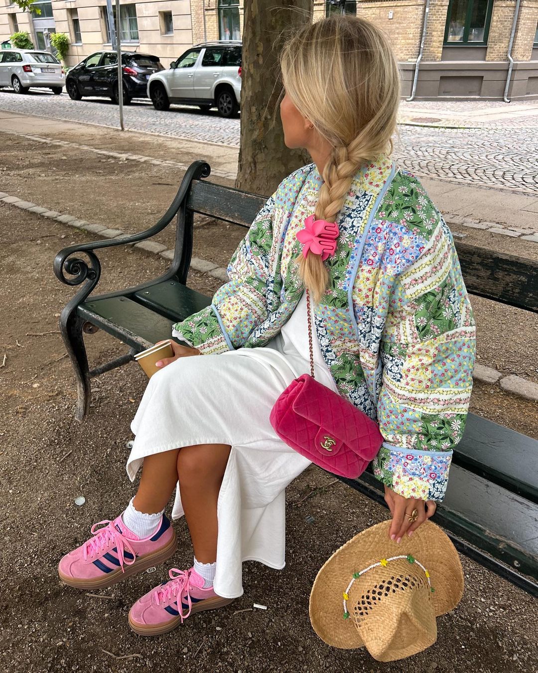 Yellow-Green Floral Patterned Patchwork Printed Jacket-CALLISTARI