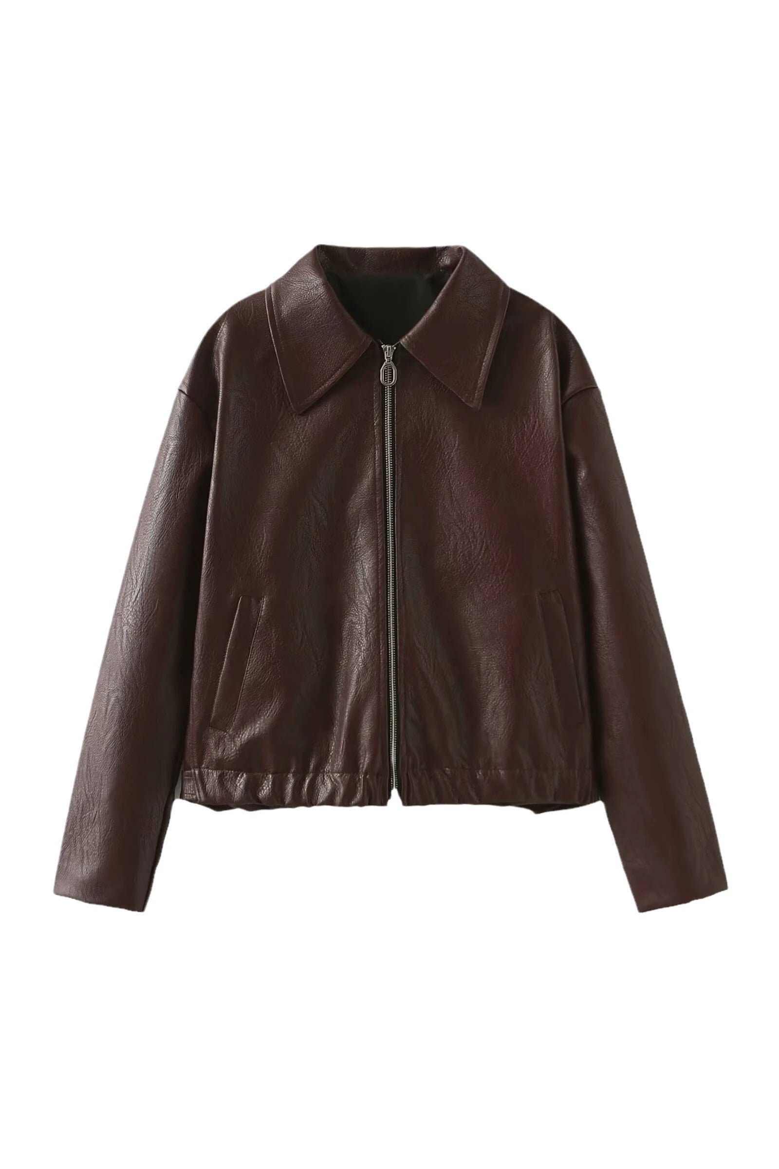 Stylish Lapel Leather Biker Jacket-CALLISTARI
