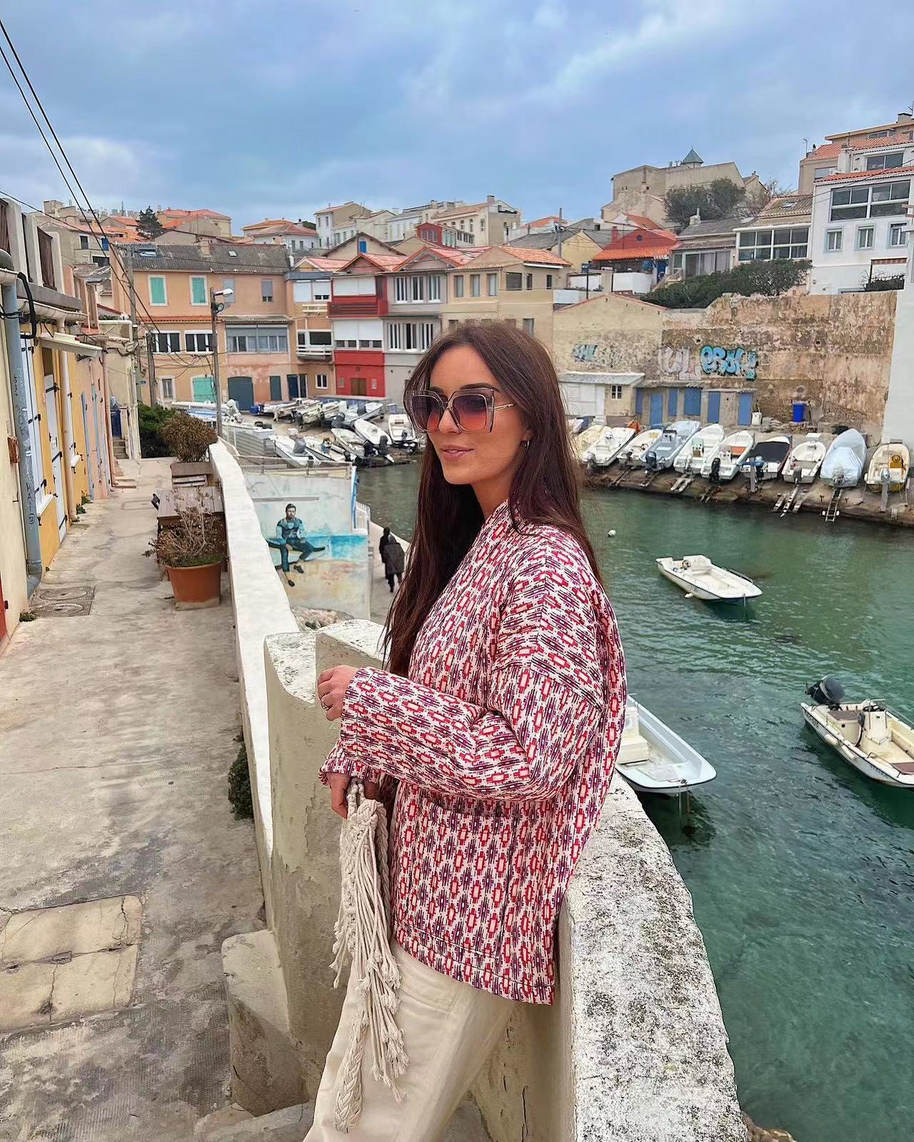 Geometric Pattern Floral Print Pockets Quilted Jacket-CALLISTARI