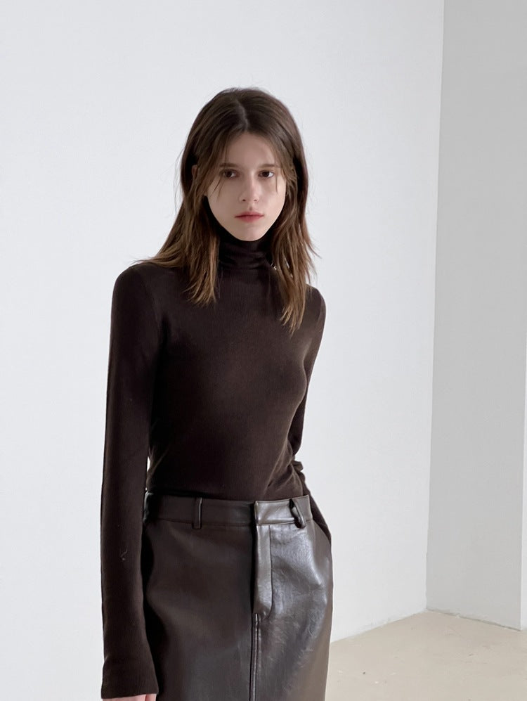 Wool Stretch Slim-Fit Turtleneck Sweater-CALLISTARI