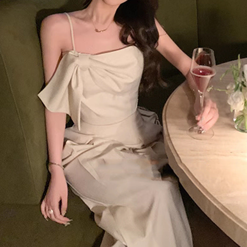 Women's Bow Suspenders Top Wide Leg Pants Suit-CALLISTARI