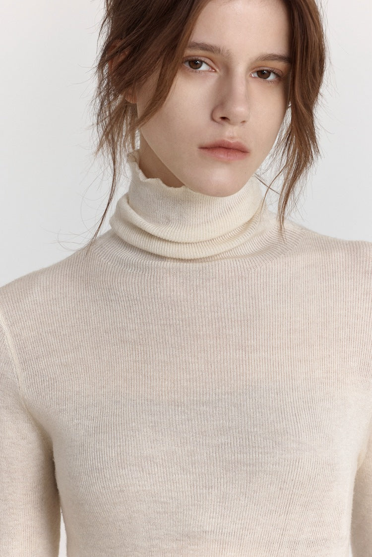 Wool Stretch Slim-Fit Turtleneck Sweater-CALLISTARI