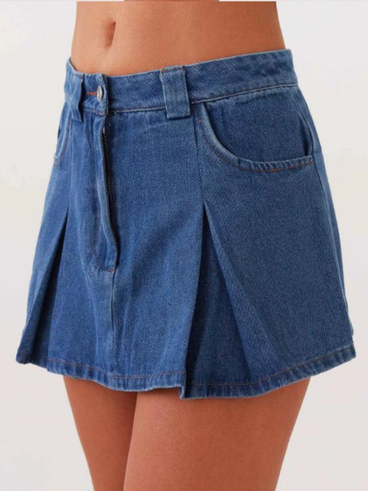 Casual Sleeveless High Waist Denim Set-Mesadic