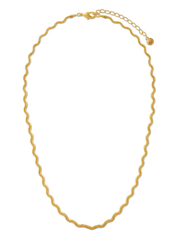 Textured Wave Chain Necklace-CALLISTARI