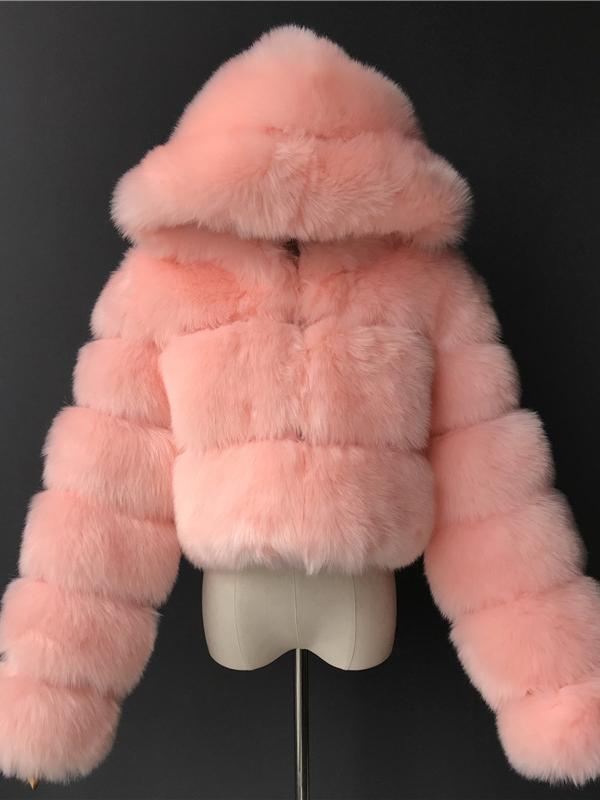 Hooded Faux Fur Bubble Coat-CALLISTARI