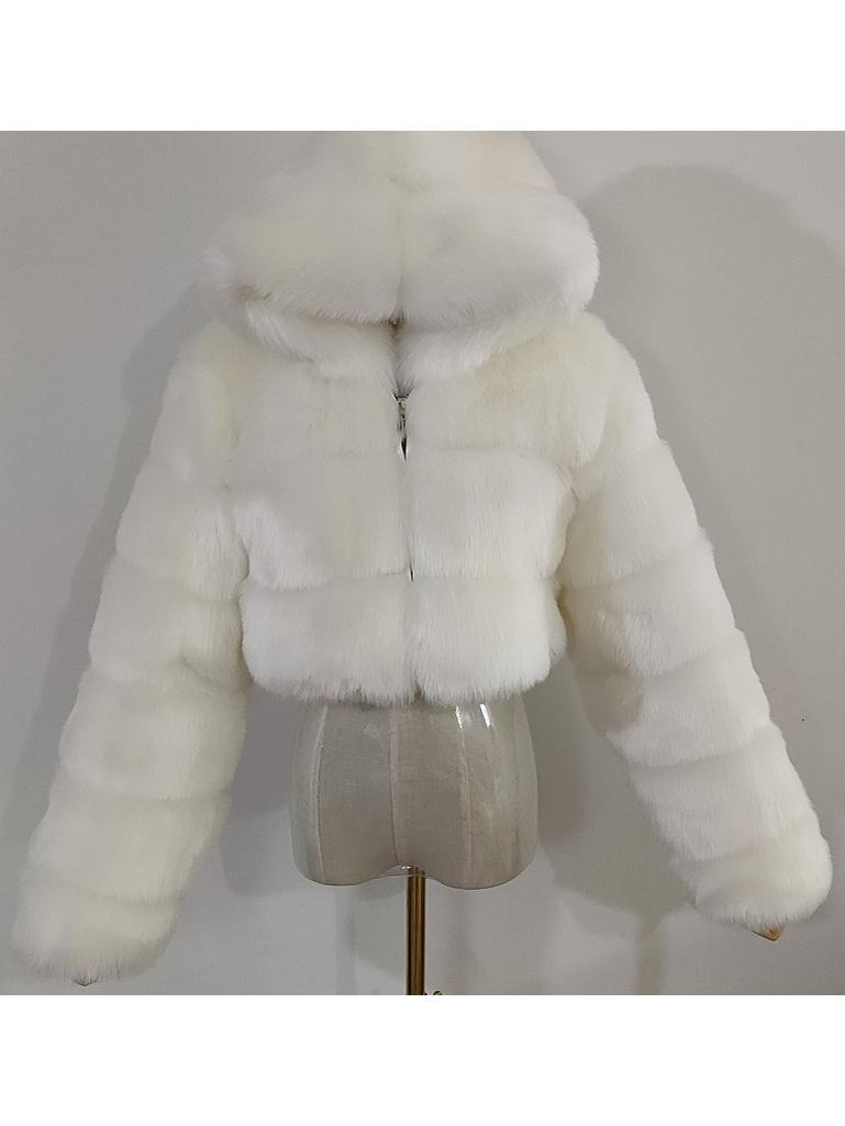 Hooded Faux Fur Bubble Coat-CALLISTARI