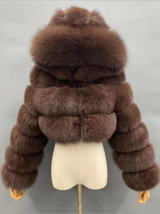 Hooded Faux Fur Bubble Coat-CALLISTARI