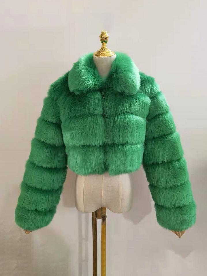 Collar Faux Fur Bubble Coat-CALLISTARI