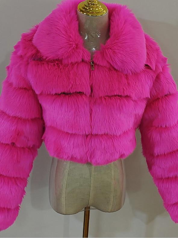 Collar Faux Fur Bubble Coat-CALLISTARI