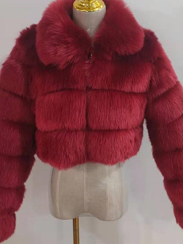 Collar Faux Fur Bubble Coat-CALLISTARI
