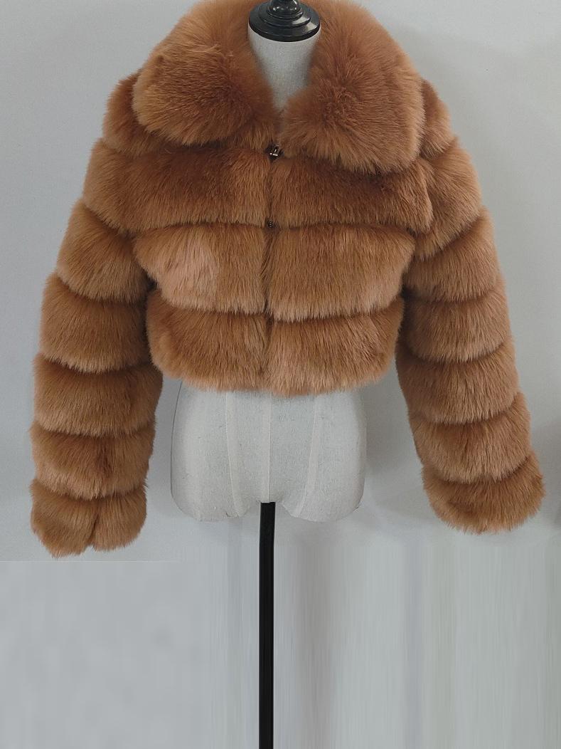 Collar Faux Fur Bubble Coat-CALLISTARI