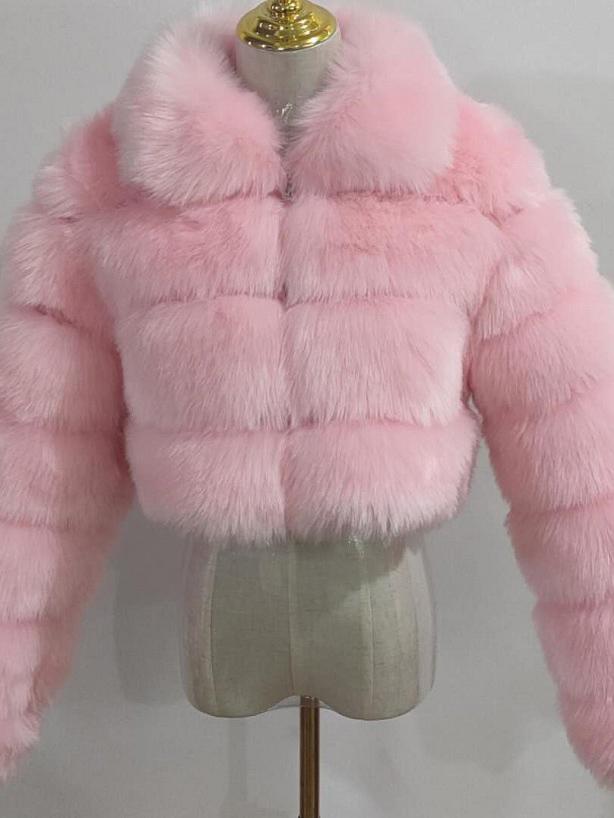 Collar Faux Fur Bubble Coat-CALLISTARI