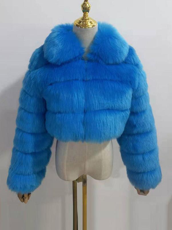 Collar Faux Fur Bubble Coat-CALLISTARI