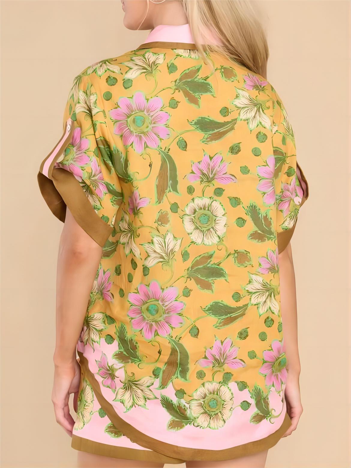Retro Floral Loose Shorts Set-CALLISTARI