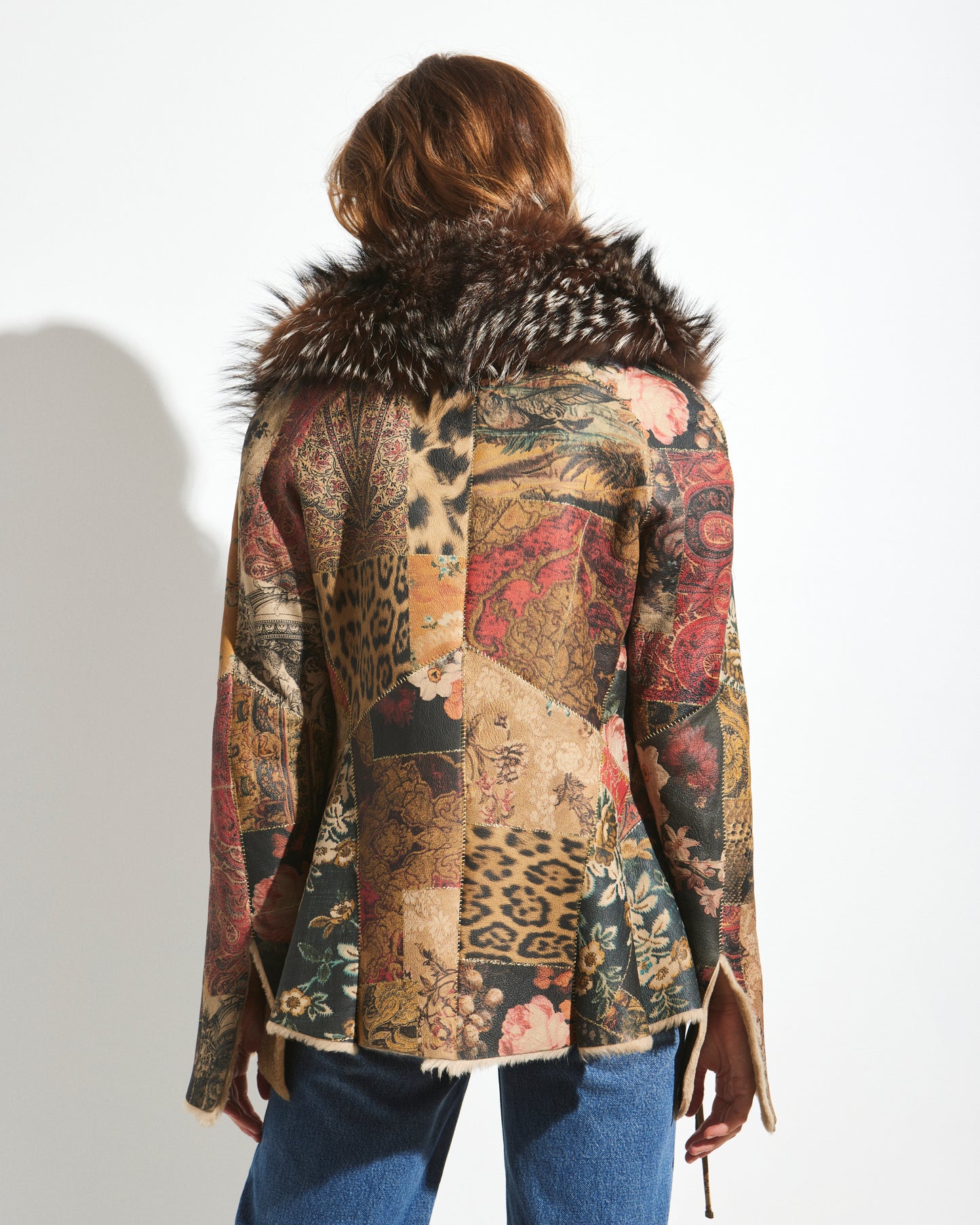 Floral Fur Biker Jacket