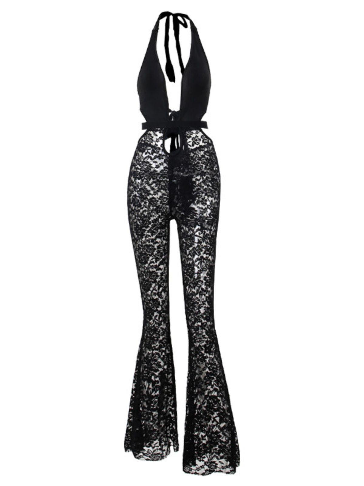 Ruel Backless Cutout Lace Jumpsuit - Mew Mews