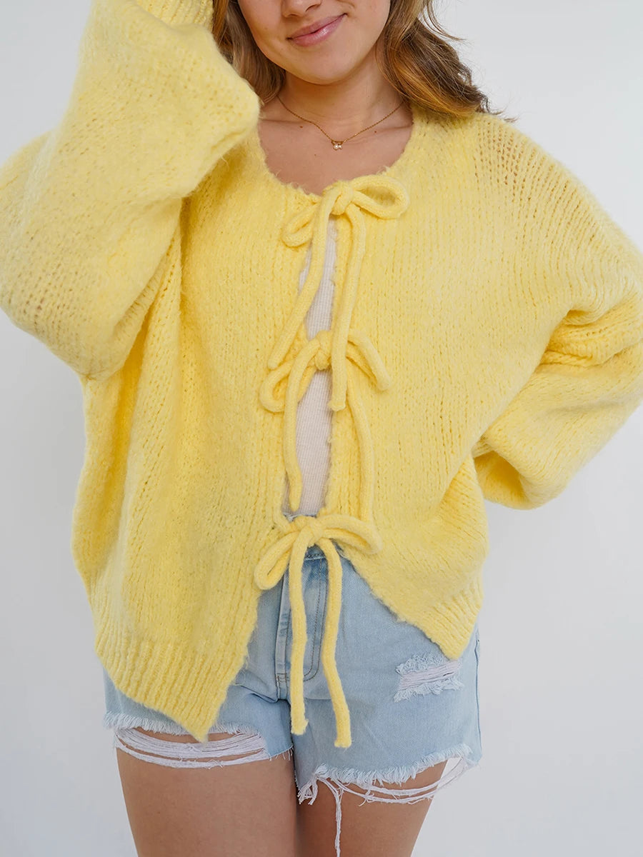 Open Front Knitted Sweater