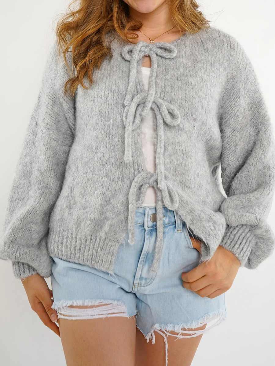  Open Front Knitted Sweater