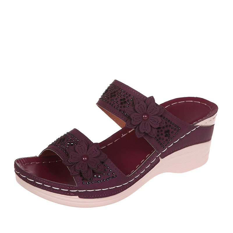 Flower Wedge Sandals-CALLISTARI