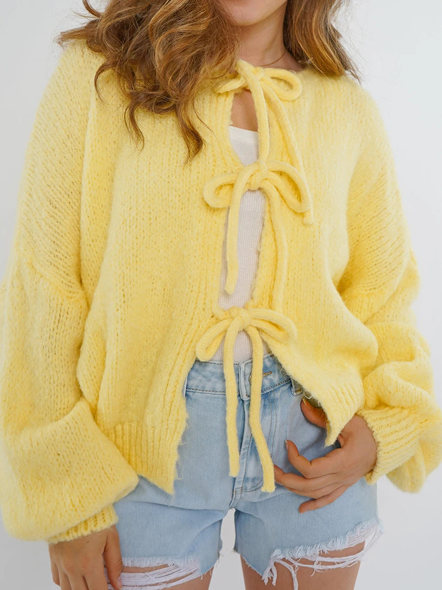  Open Front Knitted Sweater