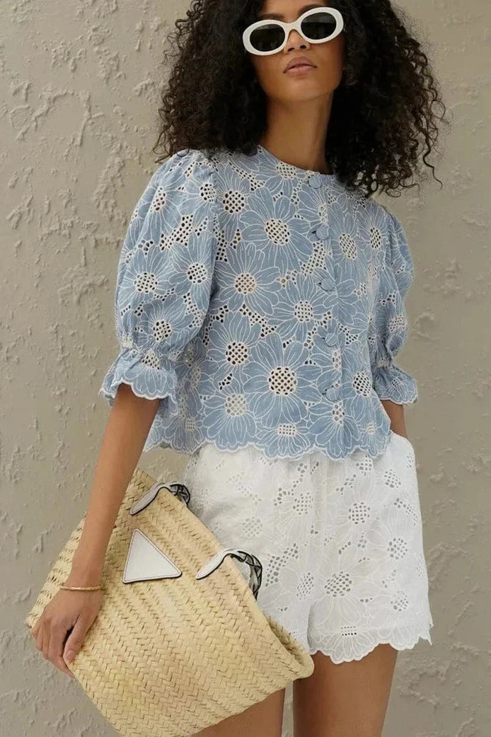 Elegant Embroidered Blouse-CALLISTARI