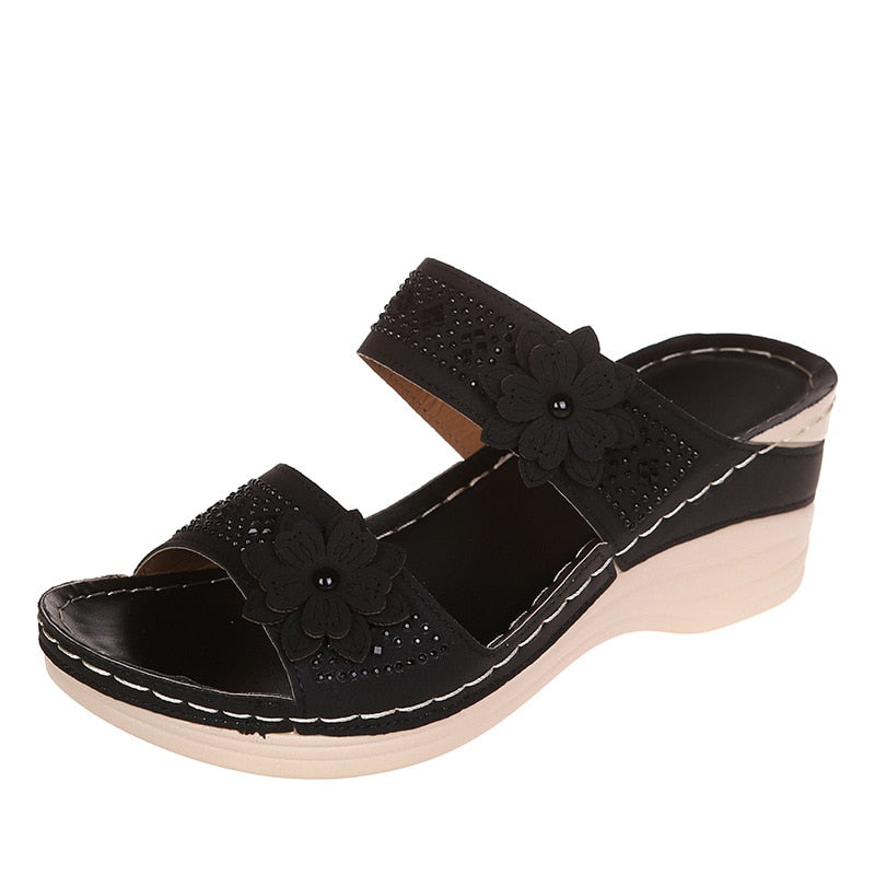 Flower Wedge Sandals-CALLISTARI