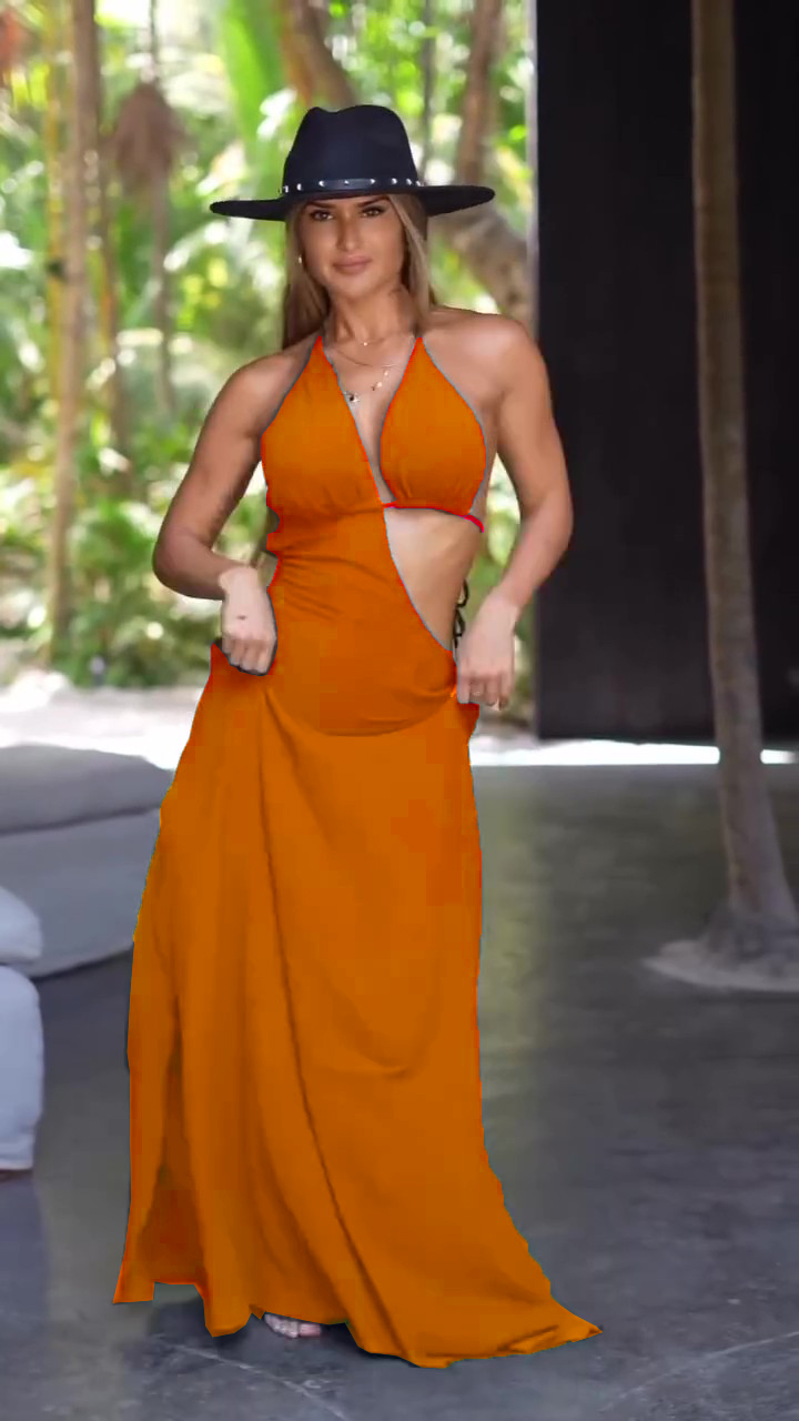 Asymmetrical midi resort dress