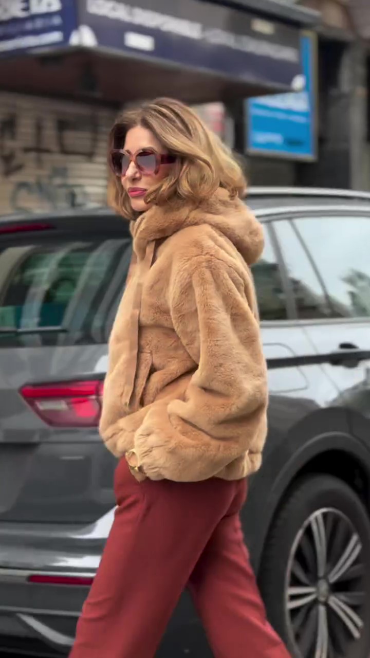 Designer fur winter coat