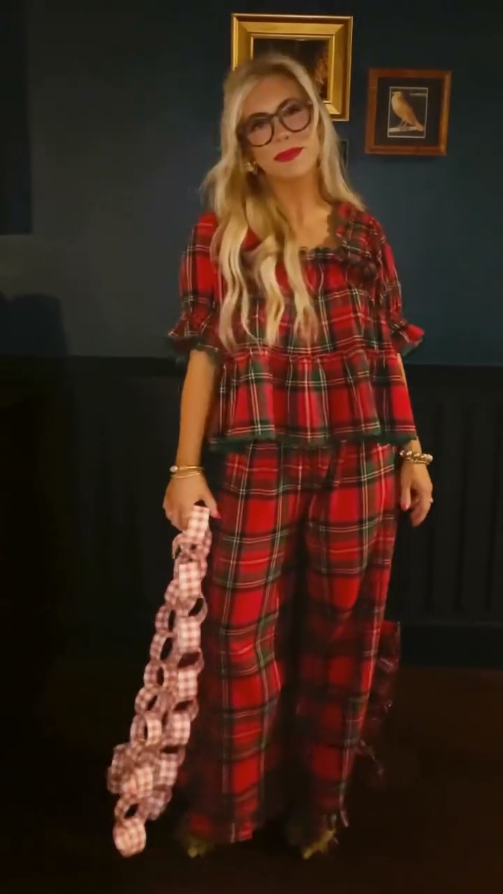 Christmas Red Plaid Suit-Mesadic