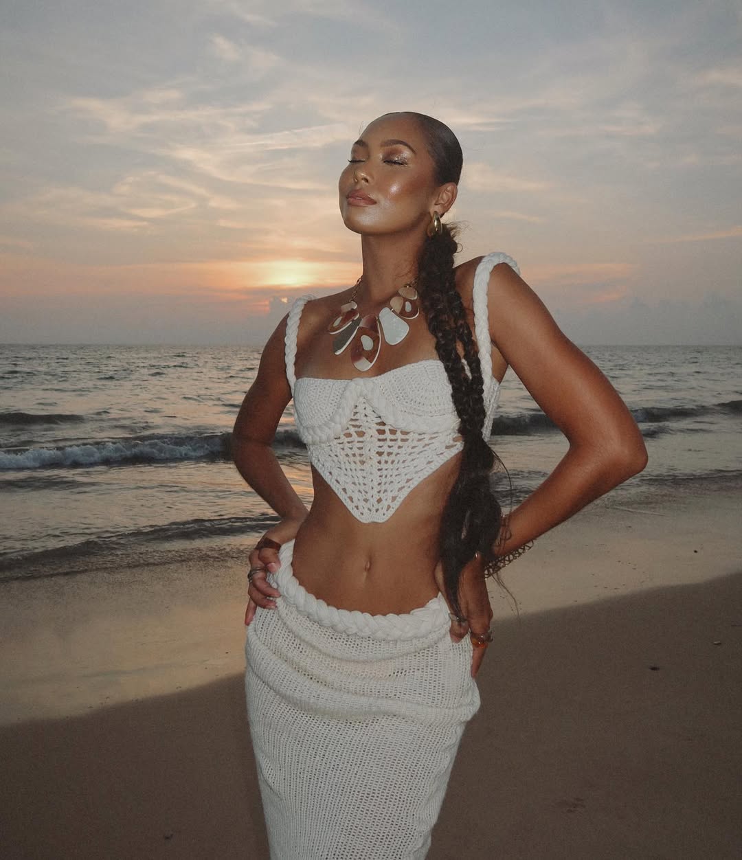 Sunset Resort Dress Knit Set