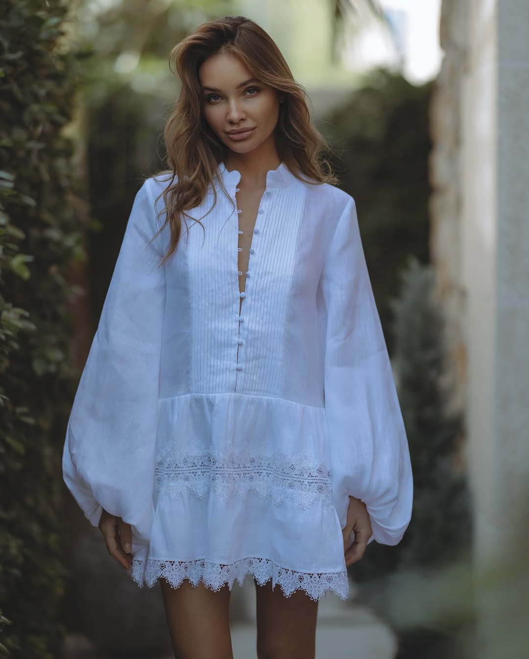 Orchid White Lace Mini Dress