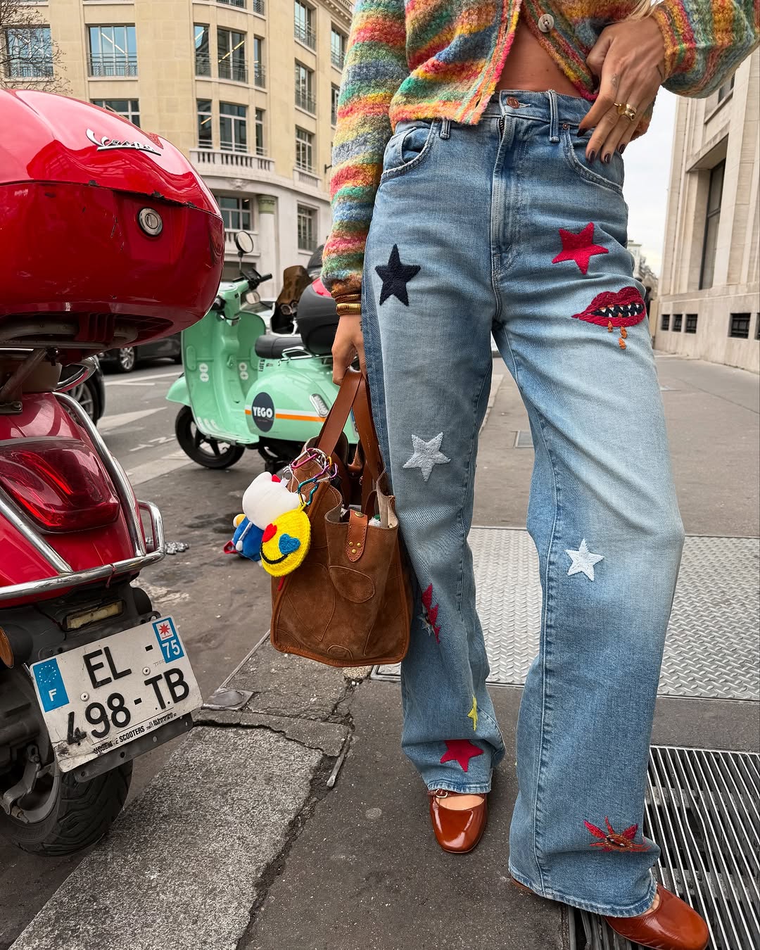Party Embroidered Washed Jeans