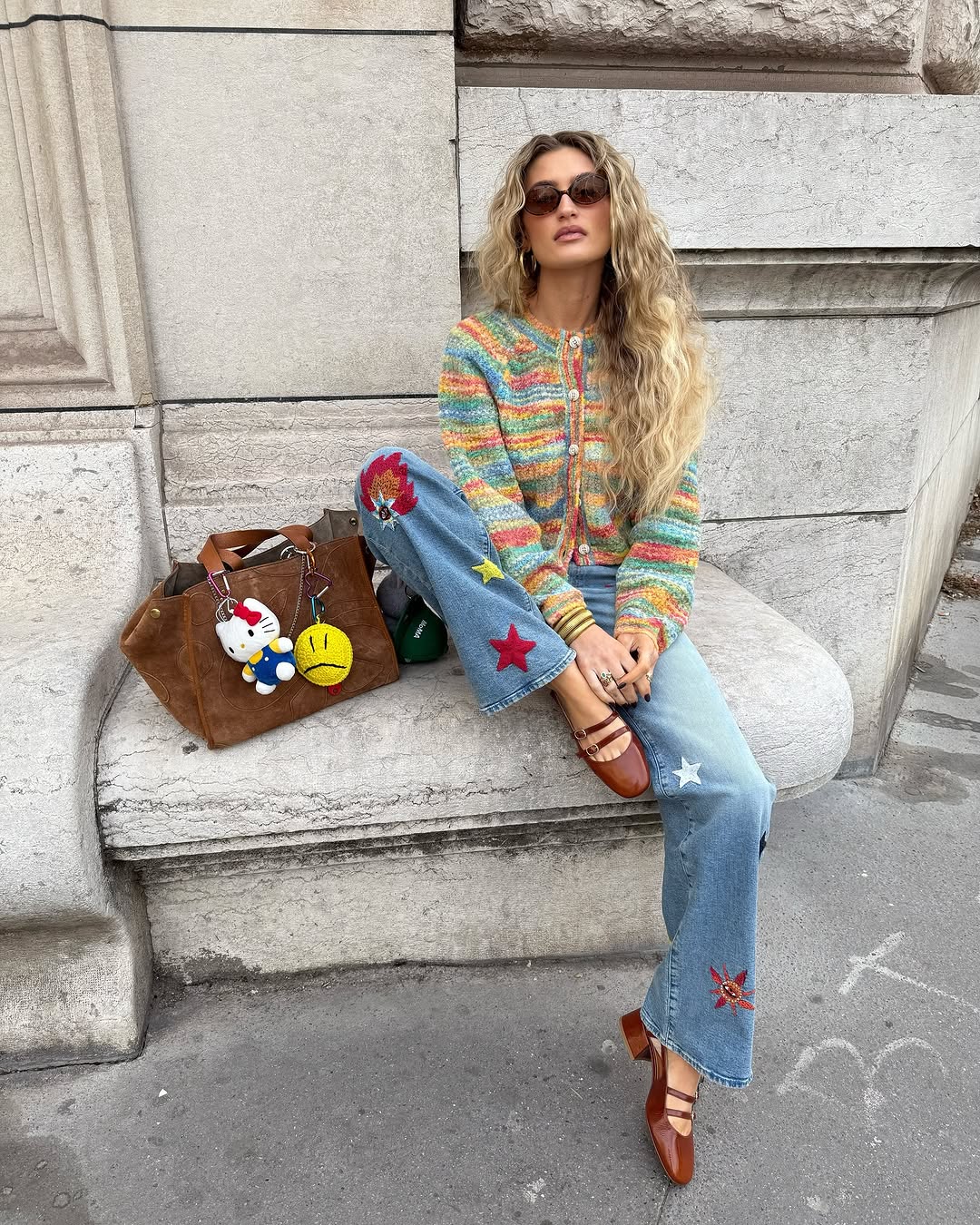 Party Embroidered Washed Jeans