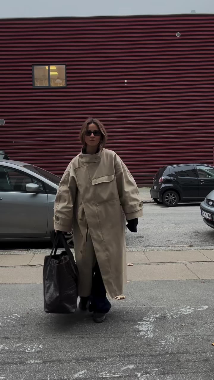 Khaki oversized winter coat