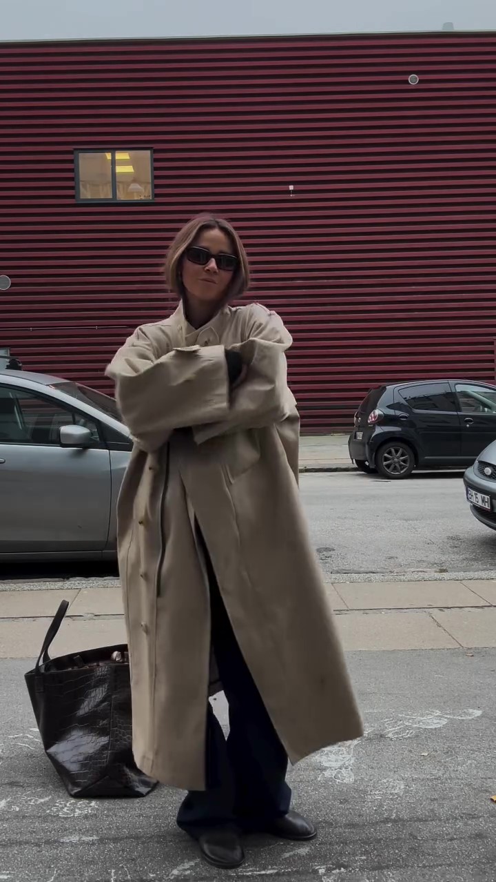 Khaki oversized winter coat