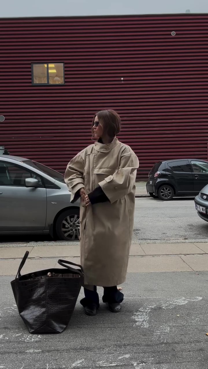 Khaki oversized winter coat