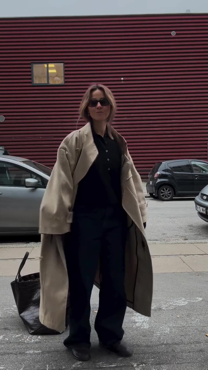 Khaki oversized winter coat