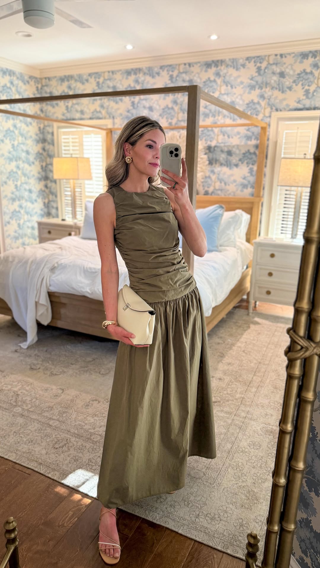 Resort Crinkled Linen Midi Dress