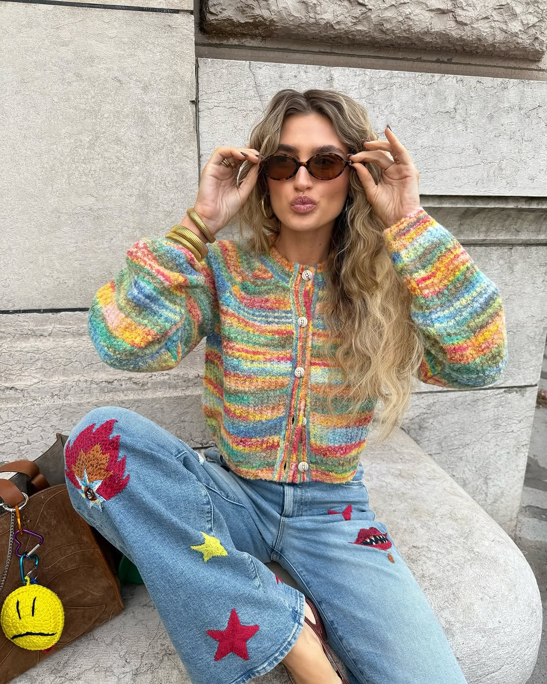 Party Embroidered Washed Jeans