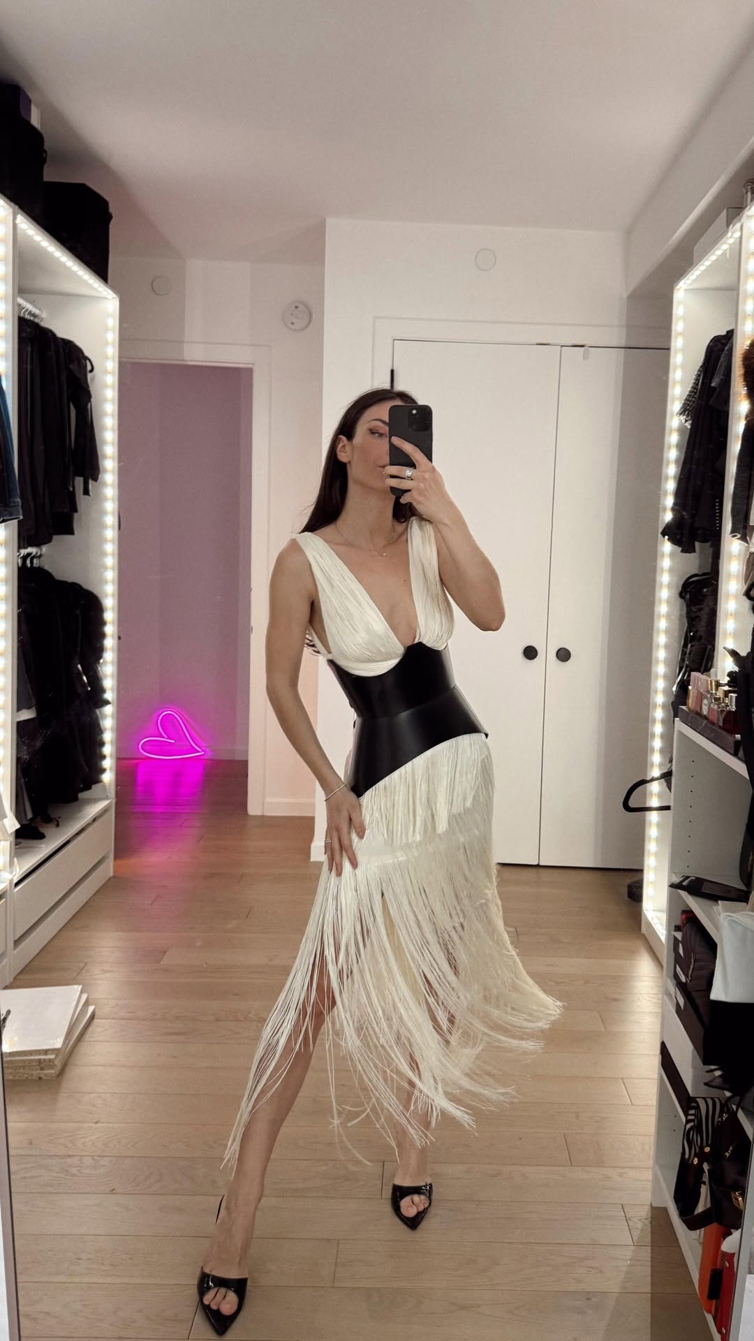 Party Cloud Fringe Midi Dress